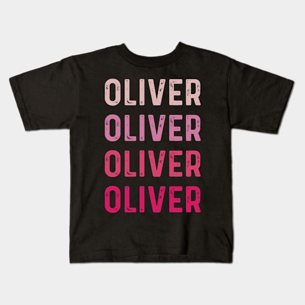 Oliver Personalized Name Kids T-Shirt by Peter smith